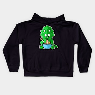 Dinosaur Triceratops Ramen Bowl Kawaii Anime Japanese product Kids Hoodie